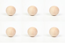 Grapat bolas de madera color natural - 6 piezas juguete educativo
