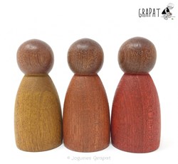 Grapat juguete de madera Nins oscuro cálido 3 figuras