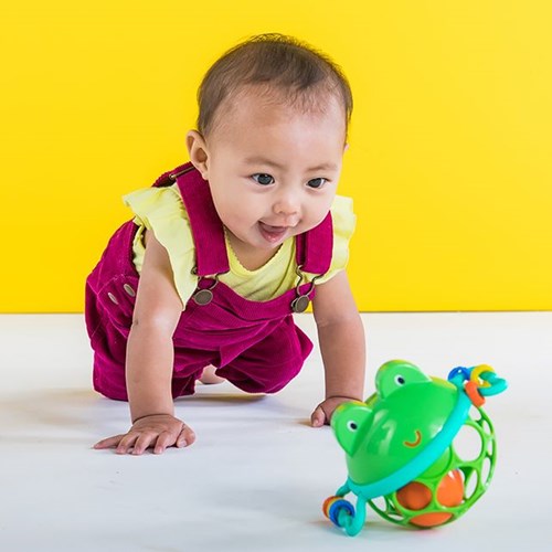 Oball juguete de actividad Rana para agitar y sonar para bebés-2