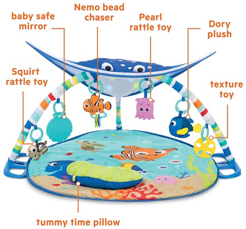 Bright Starts manta de juegos Finding Nemo Ocean con música y luces-3