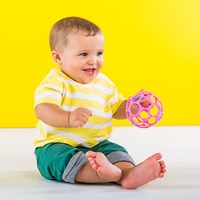 Oball Sonajero Pelota 10 cm - Juguete para Bebé Rosa-2