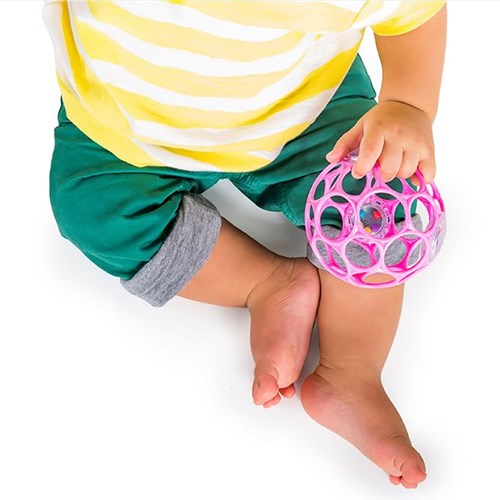 Oball Sonajero Pelota 10 cm - Juguete para Bebé Rosa-3