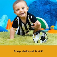 Oball baby pelota de fútbol sonajero blanco negro - pelota flexible para bebés-3