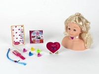 Klein Princess Coralie cabeza de peinar juguete maquillaje cabeza rubia rosa-2