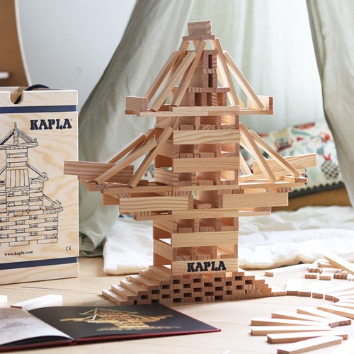 Kapla set de construcción - 280 tablillas de madera con libro de arte-2