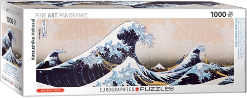 Eurographics puzzle - Gran ola de Kanagawa - Hokusai panorama - 1000 piezas-2