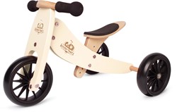 Kinderfeets Bicicleta de equilibrio y triciclo de madera 2 en 1 para niños de 1 año Tiny Tot - Crema