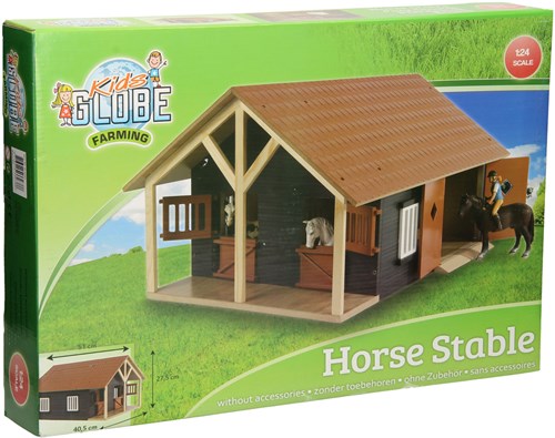 Juguete establo de caballos Kids Globe con 2 boxes y almacén escala 1:24-3