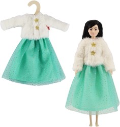 Heless conjunto de ropa para muñeca Yuki con chaqueta de peluche y falda de tul 29 cm