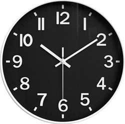 Attalos reloj de pared - mecanismo de cuarzo silencioso - diseño minimalista 30cm blanco negro