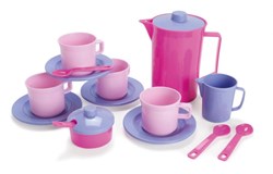 Dantoy set de café juguete rosa - vajilla infantil 17 piezas