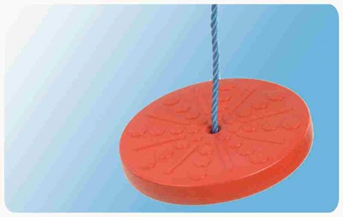 NHF columpio redondo de plástico - juguete exterior con cuerda de nylon 2m