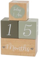 Label Label bloques de hitos de madera verde oliva - decoración infantil-2