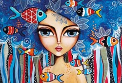 Magnolia Lady with Fish - 1000 Teile