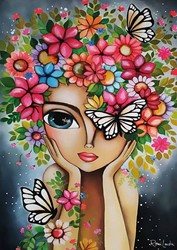 Magnolia Lady with Flowers - Romi Lerda Special Edition - 1000 Teile