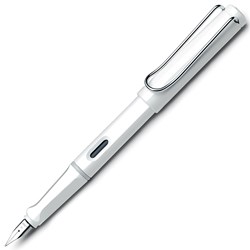 Lamy pluma estilográfica Safari blanca brillante ergonómica punta M