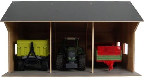 Kids GLOBE granero agrícola de juguete para 3 vehículos 1:16 madera-3