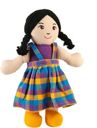 Lanka Kade muñeca niña - muñeca de trapo piel asiática pelo negro juguete