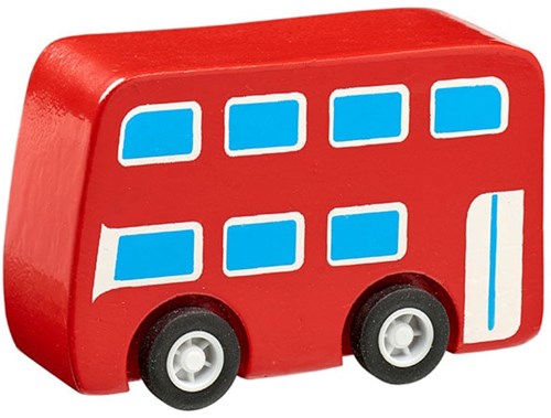 Lanka Kade autobús de juguete de madera - mini bus rojo para niños