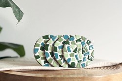 Little Creations set posavasos mosaico DIY verde - manualidad creativa
