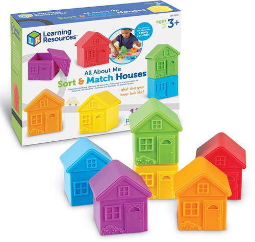 Learning Resources juego educativo de clasificar y emparejar casas All About Me