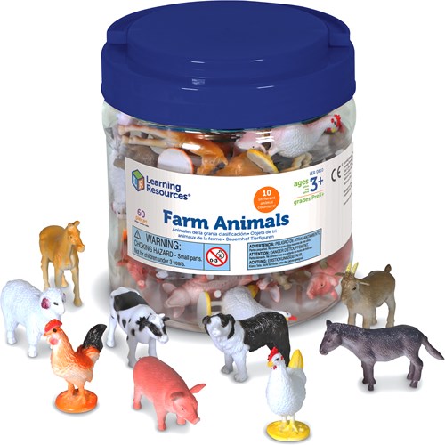 Learning Resources animales de granja juguete educativo - 60 piezas juego de conteo colorido