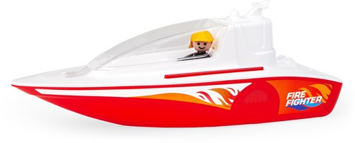 Lena barco de bomberos juguete con figura - 36 cm - plástico