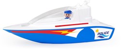 Lena barco de policía juguete con figura - 36 cm - azul