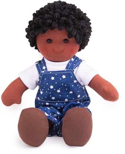 BigJigs muñeco Leon - muñeca de tela azul 28cm para niños-2