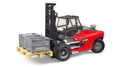 Bruder montacargas de juguete Linde HT160 con palet y cajas
