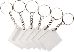 Little Birdie Crafts Little Birdie Sleutelhanger met Canvas Paneel 3,8 cm 6 stuks