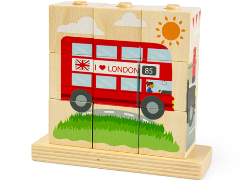 BigJigs bloques apilables de madera Londres - juguete educativo-2