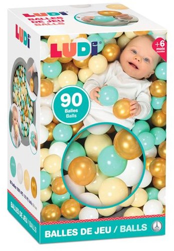 Ludi pelotas de juego multicolor - 90 unidades - piscina de bolas bebé 6 cm