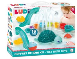 Ludi juguete de baño set XXL con tortuga luminosa y toboganes