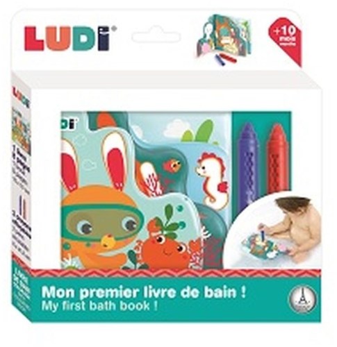 Ludi libro de baño libro para colorear para el baño con lápices diversión acuática