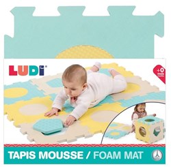 Ludi alfombra de espuma alfombra de juego bebé multicolor 90x90cm educativa