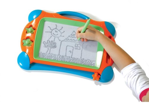 Ses Pizarra magnética juguete Montessori 25x34cm con bolígrafo y sellos-3