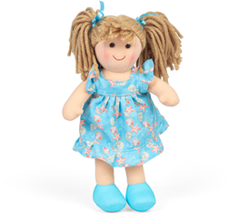 BigJigs muñeca Maisie - muñeca de peluche suave 28cm - ropa extraíble