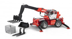 Bruder Manitou MRT 2150 manipulador telescópico de construcción con accesorios - juguete