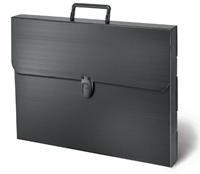 Mapac carpeta de almacenamiento Polylite A4 negra - funda impermeable con asa