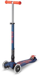 Micro patinete infantil Maxi Deluxe plegable LED azul marino - patinete con ruedas LED
