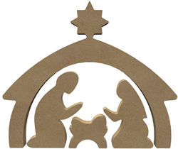 Gomille figura belén MDF 26 cm decoración creativa madera