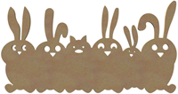 Gomille familia de conejos MDF 58 cm decoración manualidades