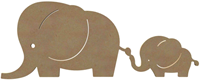 Gomille familia de elefantes MDF 58 cm decoración manualidades
