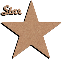Gomille decoración estrella MDF 38 cm juguete creativo manualidades