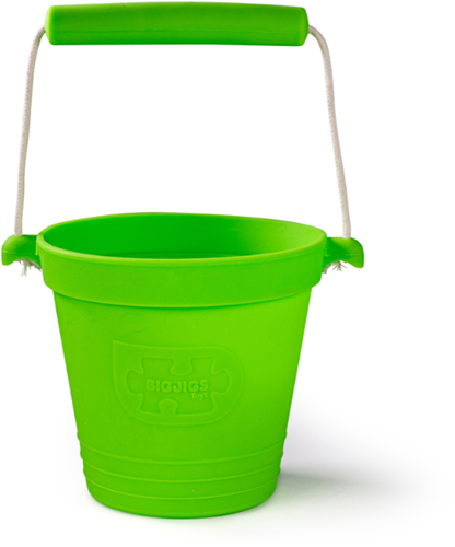 BigJigs cubo de juguete de silicona - meadow green - flexible y duradero