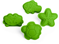 Bigjigs Meadow Green Moldes de arena con personajes
