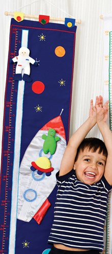 Planet Happy Regla de crecimiento espacial - Medidor de altura de cartón para niños-2
