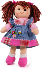BigJigs muñeca de tela Melody - muñeca suave de peluche 34 cm para niños