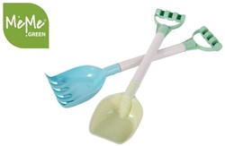 MeMe set de juguetes de playa pala y rastrillo - Green Easy set playa